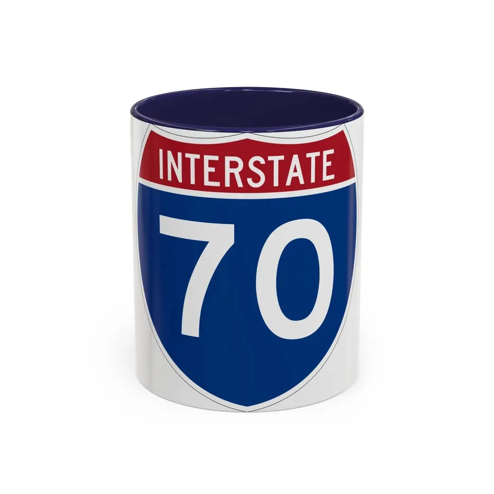 Interstate 70 (U.S. Highways) Accent Coffee Mug 11oz Navy - Go Mug Yourself