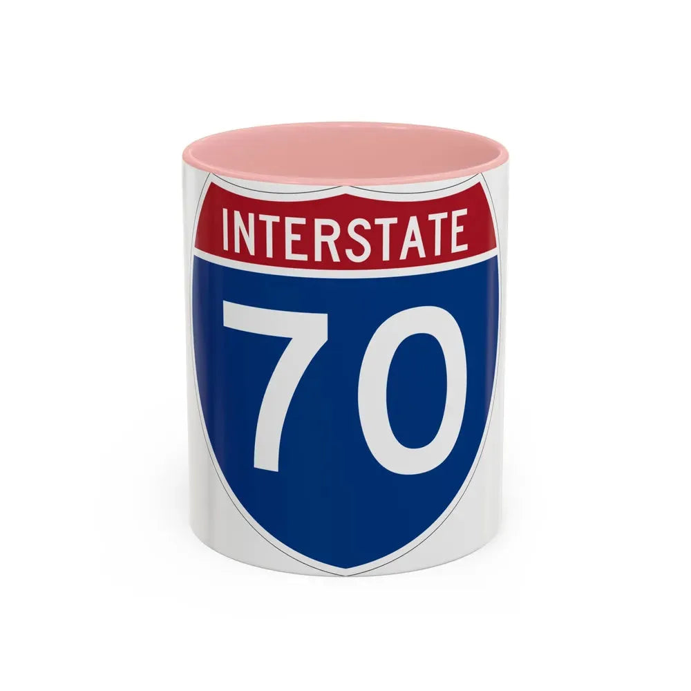 Interstate 70 (U.S. Highways) Accent Coffee Mug 11oz Pink - Go Mug Yourself