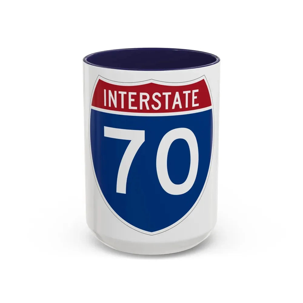 Interstate 70 (U.S. Highways) Accent Coffee Mug 15oz Navy - Go Mug Yourself