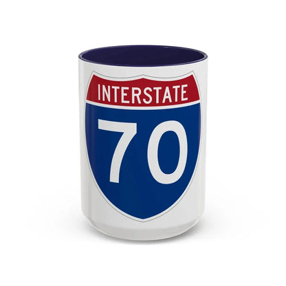 Interstate 70 (U.S. Highways) Accent Coffee Mug 15oz Navy - Go Mug Yourself