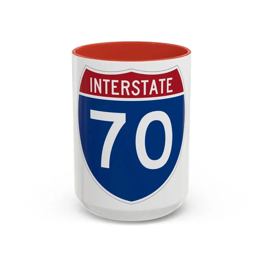Interstate 70 (U.S. Highways) Accent Coffee Mug 15oz Red - Go Mug Yourself