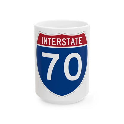 Interstate 70 (U.S. Highways) White Coffee Mug 15oz - Go Mug Yourself