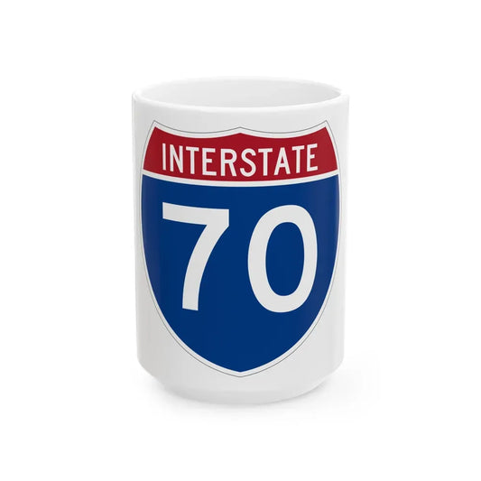Interstate 70 (U.S. Highways) White Coffee Mug 15oz - Go Mug Yourself