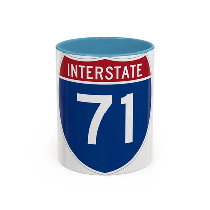 Interstate 71 (U.S. Highways) Accent Coffee Mug-11oz-Light Blue-Go Mug Yourself