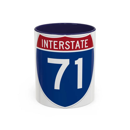 Interstate 71 (U.S. Highways) Accent Coffee Mug-11oz-Navy-Go Mug Yourself