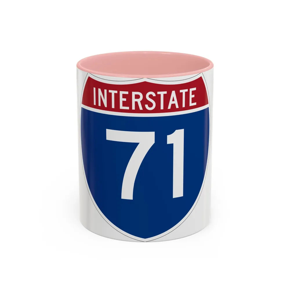 Interstate 71 (U.S. Highways) Accent Coffee Mug-11oz-Pink-Go Mug Yourself