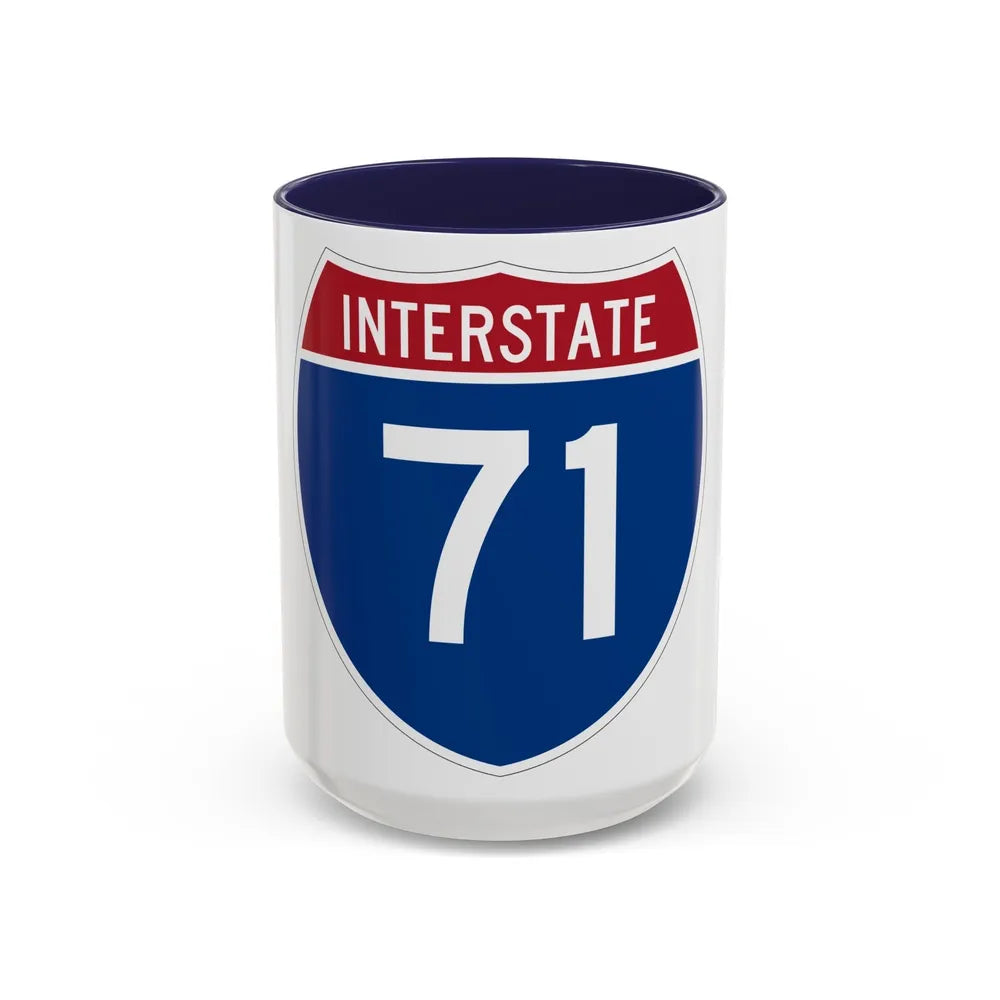 Interstate 71 (U.S. Highways) Accent Coffee Mug-15oz-Navy-Go Mug Yourself