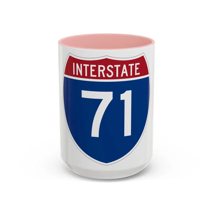 Interstate 71 (U.S. Highways) Accent Coffee Mug-15oz-Pink-Go Mug Yourself