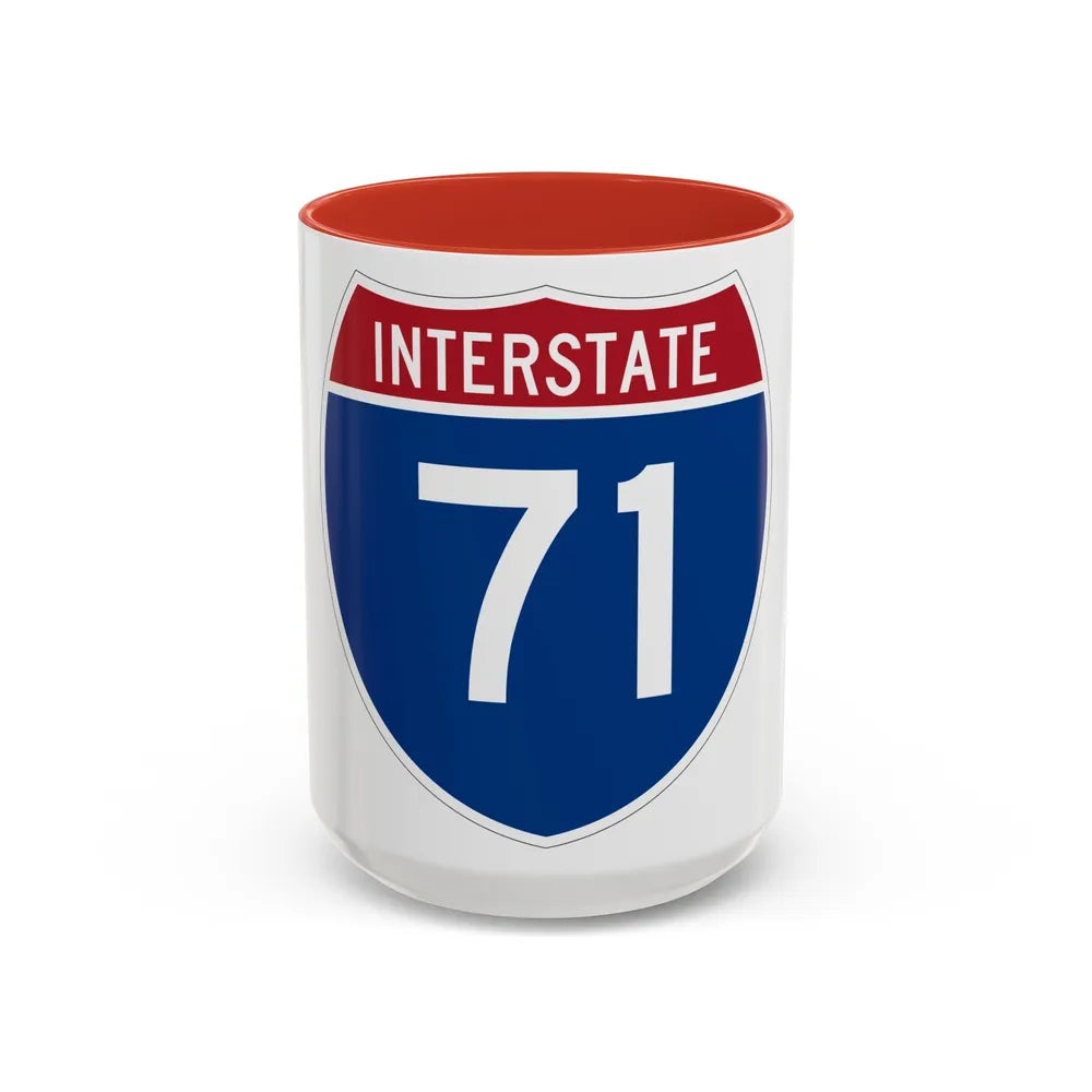 Interstate 71 (U.S. Highways) Accent Coffee Mug-15oz-Red-Go Mug Yourself