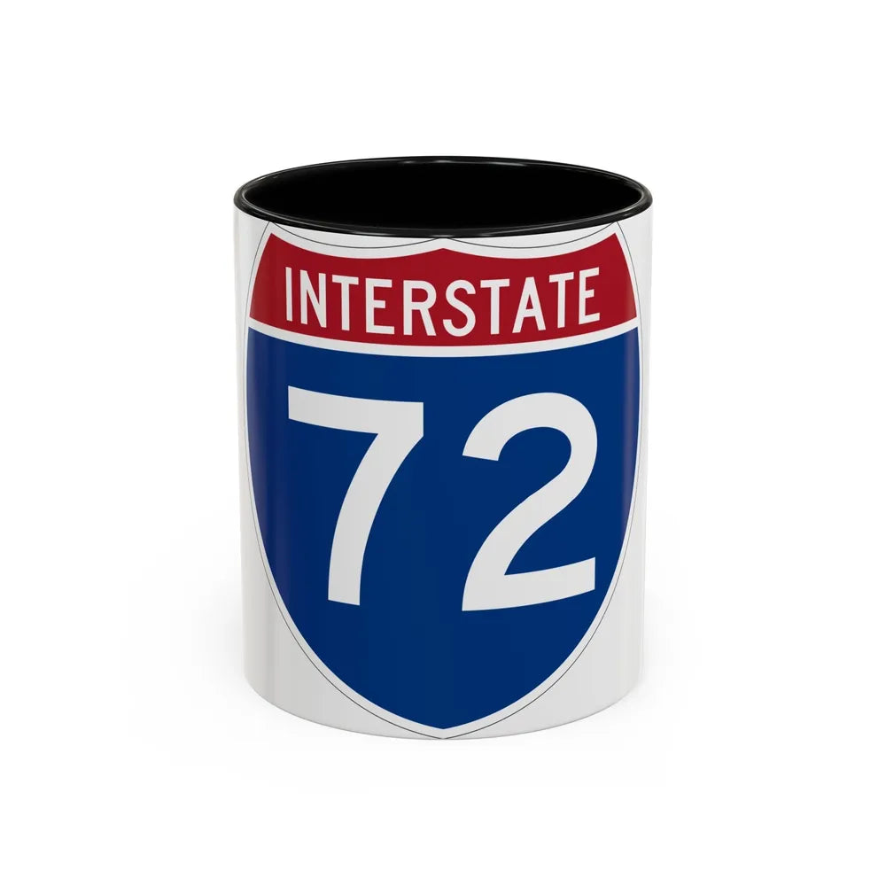 Interstate 72 (U.S. Highways) Accent Coffee Mug-11oz-Black-Go Mug Yourself