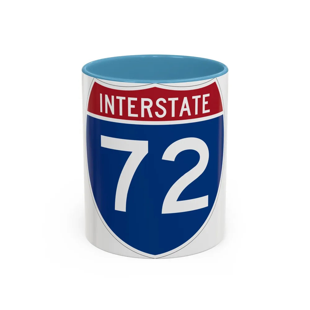 Interstate 72 (U.S. Highways) Accent Coffee Mug-11oz-Light Blue-Go Mug Yourself