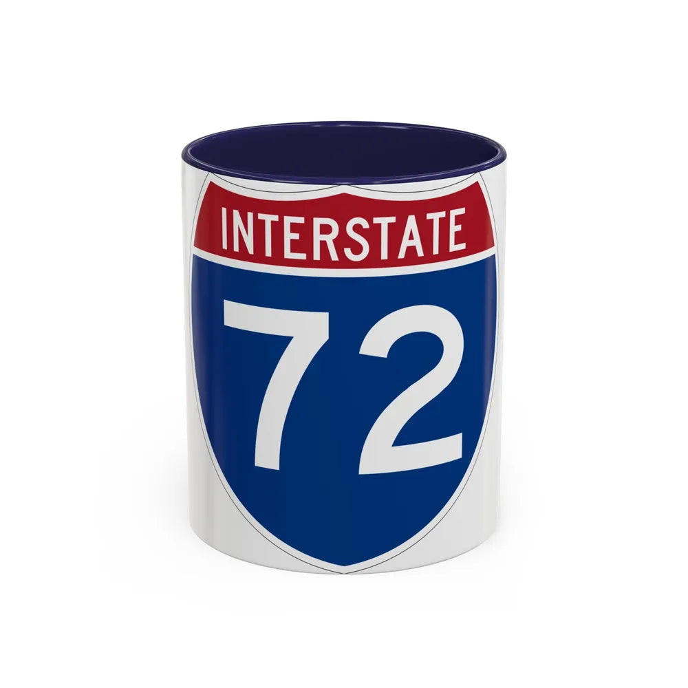 Interstate 72 (U.S. Highways) Accent Coffee Mug-11oz-Navy-Go Mug Yourself