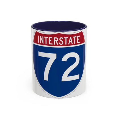 Interstate 72 (U.S. Highways) Accent Coffee Mug-11oz-Navy-Go Mug Yourself