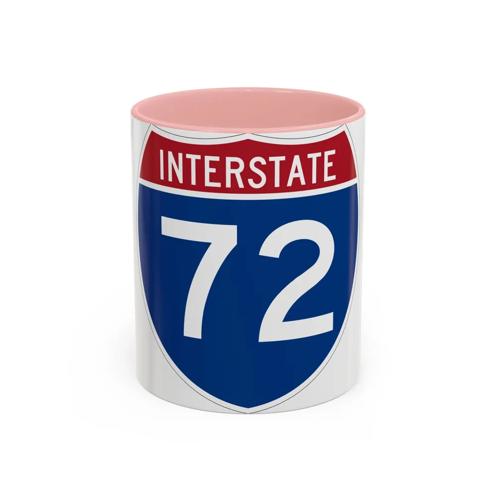 Interstate 72 (U.S. Highways) Accent Coffee Mug-11oz-Pink-Go Mug Yourself