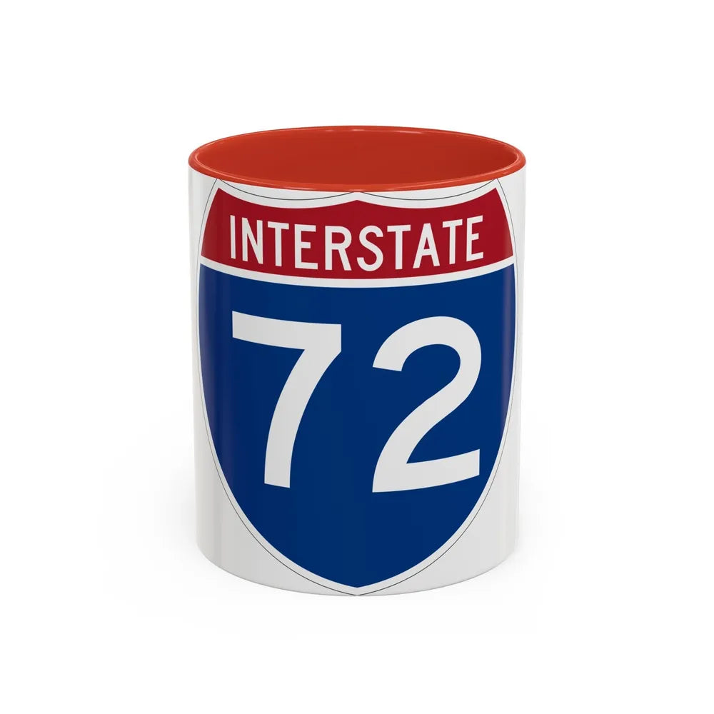 Interstate 72 (U.S. Highways) Accent Coffee Mug-11oz-Red-Go Mug Yourself