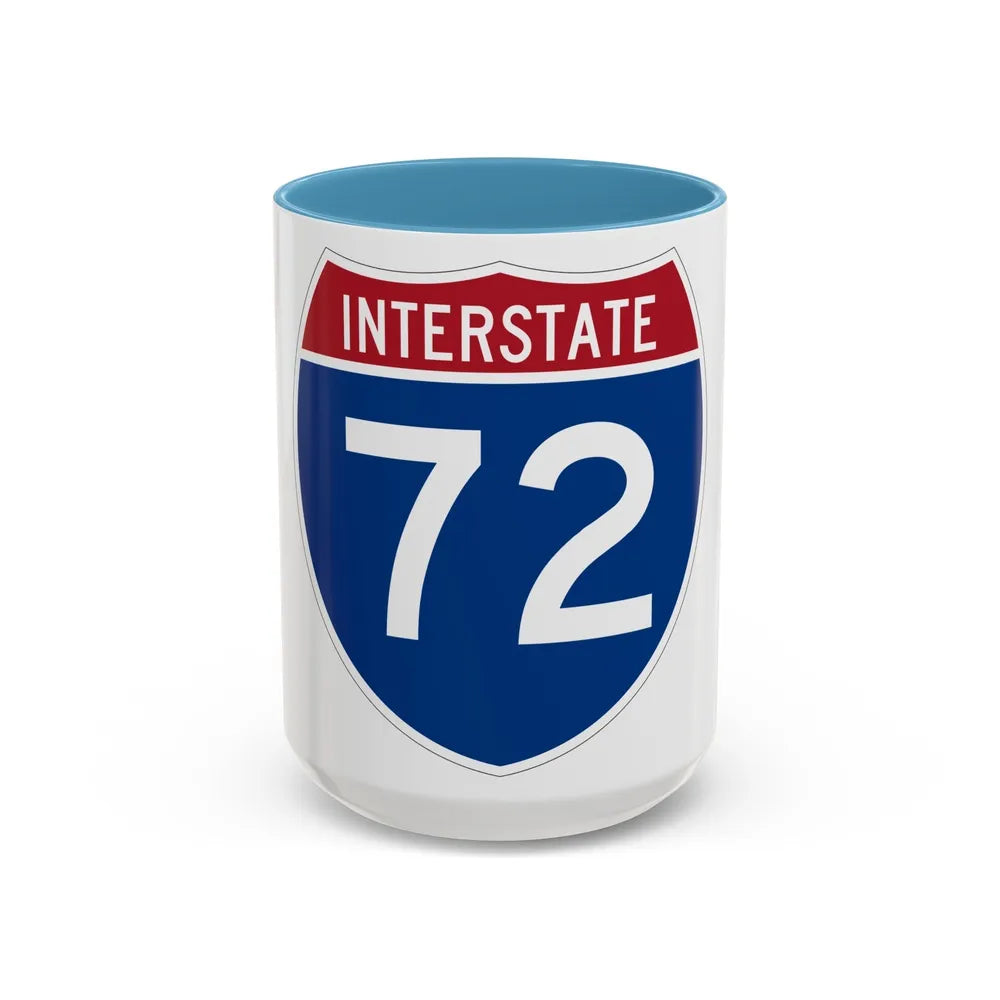 Interstate 72 (U.S. Highways) Accent Coffee Mug-15oz-Light Blue-Go Mug Yourself