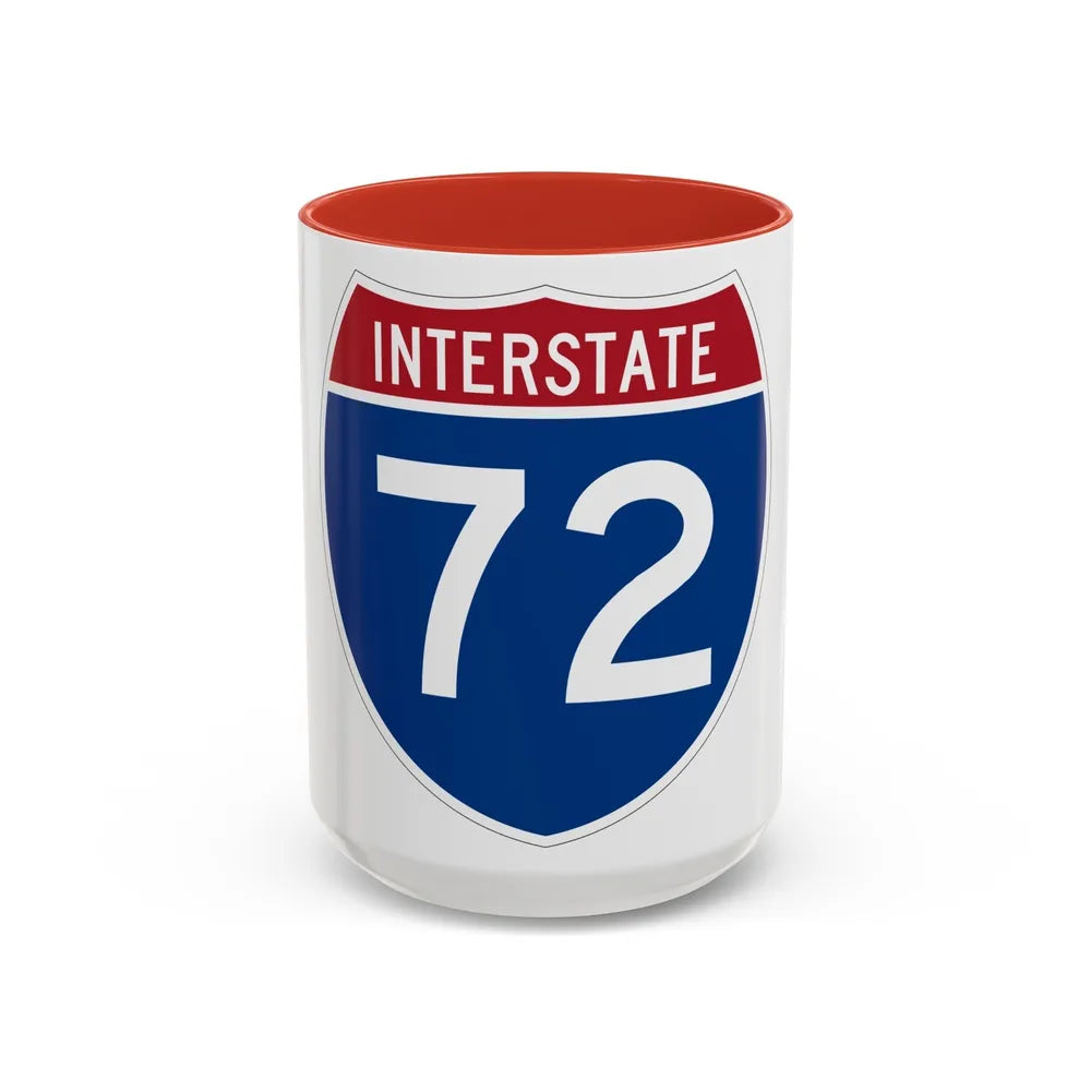 Interstate 72 (U.S. Highways) Accent Coffee Mug-15oz-Red-Go Mug Yourself