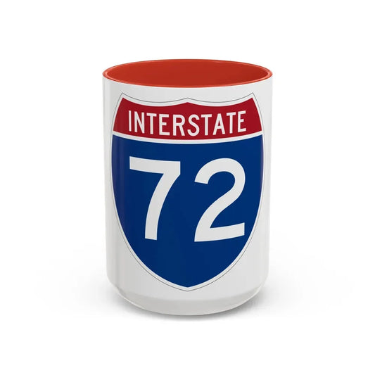 Interstate 72 (U.S. Highways) Accent Coffee Mug 15oz Red - Go Mug Yourself