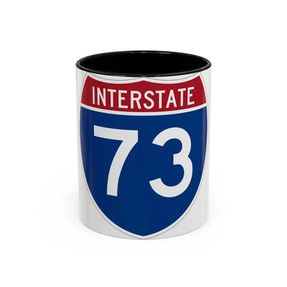 Interstate 73 (U.S. Highways) Accent Coffee Mug-11oz-Black-Go Mug Yourself