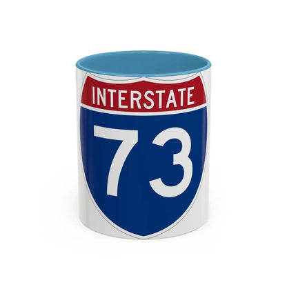 Interstate 73 (U.S. Highways) Accent Coffee Mug-11oz-Light Blue-Go Mug Yourself