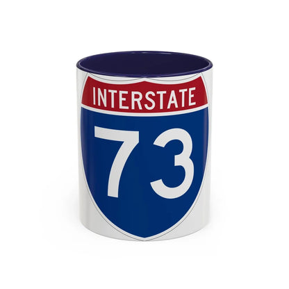 Interstate 73 (U.S. Highways) Accent Coffee Mug-11oz-Navy-Go Mug Yourself