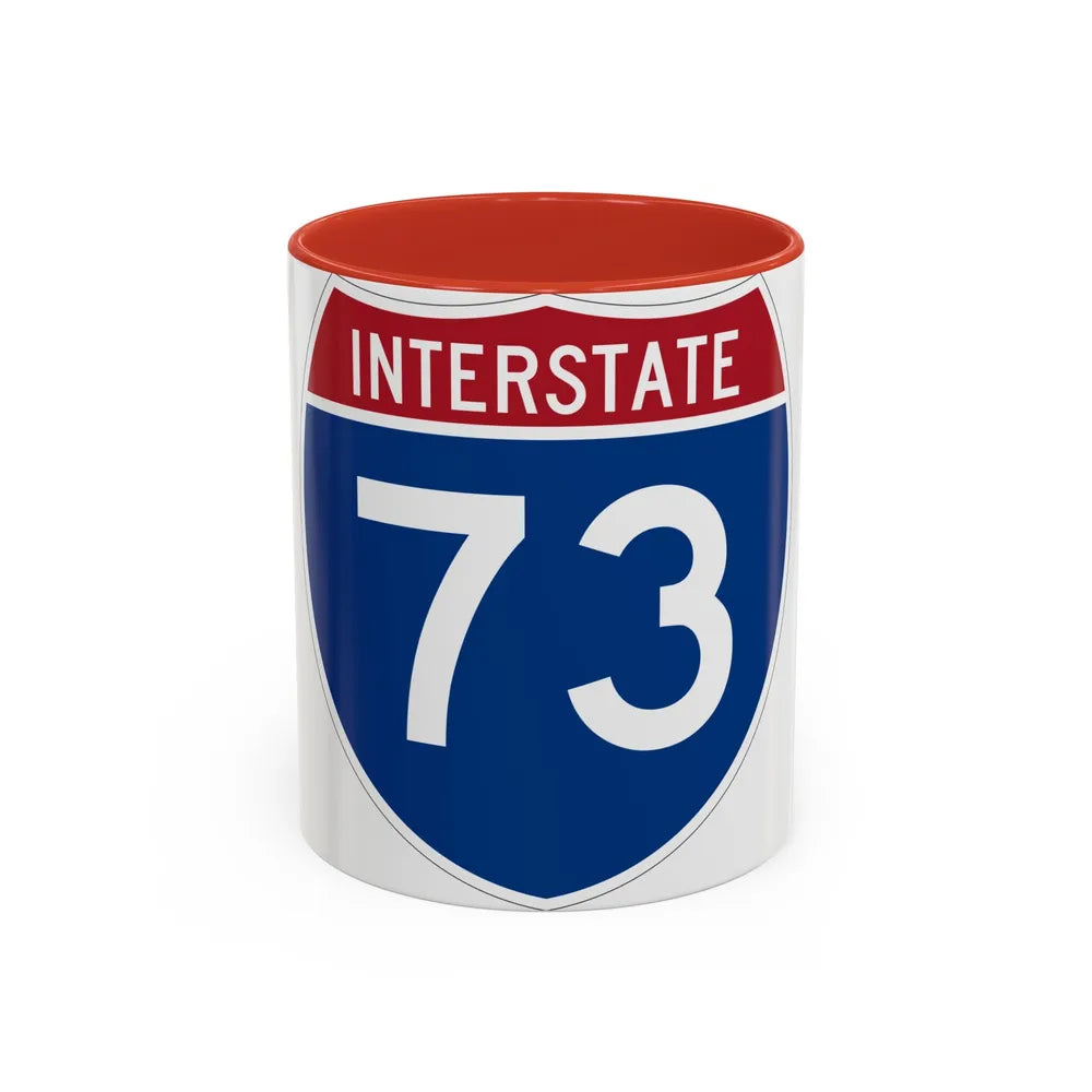 Interstate 73 (U.S. Highways) Accent Coffee Mug-11oz-Red-Go Mug Yourself