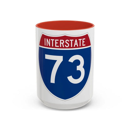 Interstate 73 (U.S. Highways) Accent Coffee Mug-15oz-Red-Go Mug Yourself