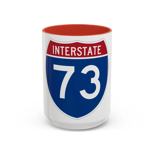 Interstate 73 (U.S. Highways) Accent Coffee Mug 15oz Red - Go Mug Yourself
