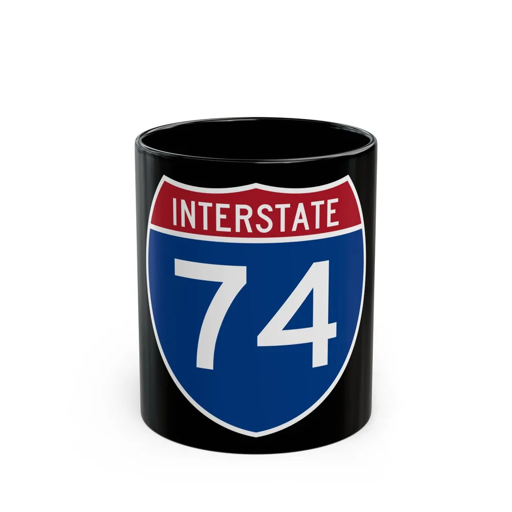 Interstate 74 (U.S. Highways) Black Coffee Mug-11oz-Go Mug Yourself