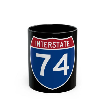 Interstate 74 (U.S. Highways) Black Coffee Mug-11oz-Go Mug Yourself