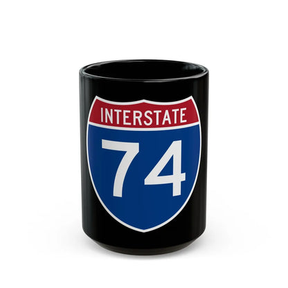 Interstate 74 (U.S. Highways) Black Coffee Mug-15oz-Go Mug Yourself