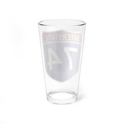 Interstate 74 (U.S. Highways) Pint Glass 16oz-Go Mug Yourself