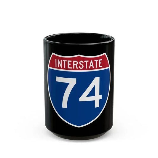Interstate 74 (U.S. Highways) Black Coffee Mug 15oz - Go Mug Yourself
