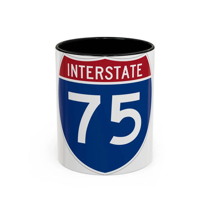 Interstate 75 (U.S. Highways) Accent Coffee Mug-11oz-Black-Go Mug Yourself