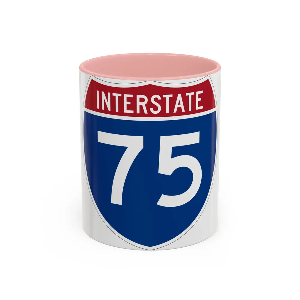 Interstate 75 (U.S. Highways) Accent Coffee Mug-11oz-Pink-Go Mug Yourself