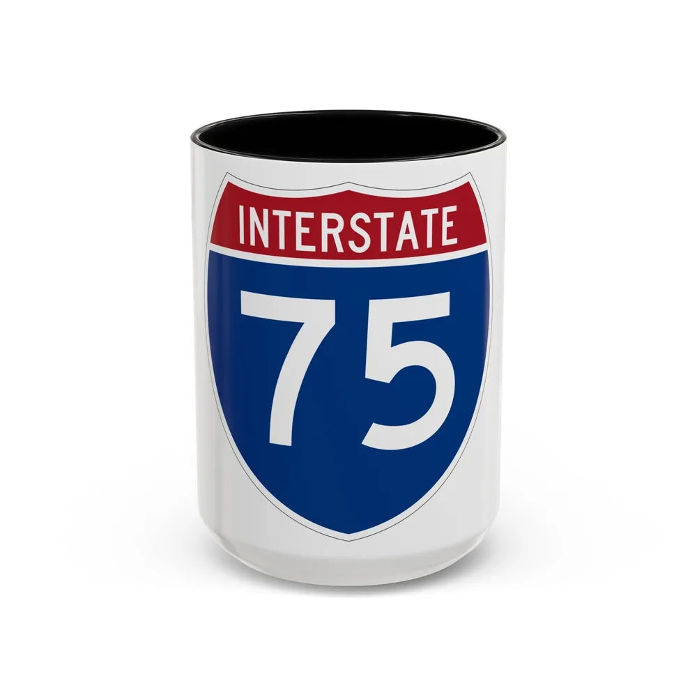 Interstate 75 (U.S. Highways) Accent Coffee Mug-15oz-Black-Go Mug Yourself