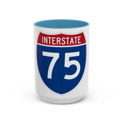 Interstate 75 (U.S. Highways) Accent Coffee Mug-15oz-Light Blue-Go Mug Yourself