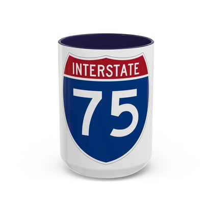 Interstate 75 (U.S. Highways) Accent Coffee Mug-15oz-Navy-Go Mug Yourself