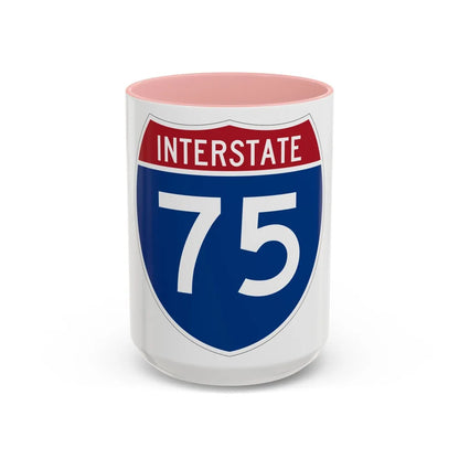 Interstate 75 (U.S. Highways) Accent Coffee Mug-15oz-Pink-Go Mug Yourself