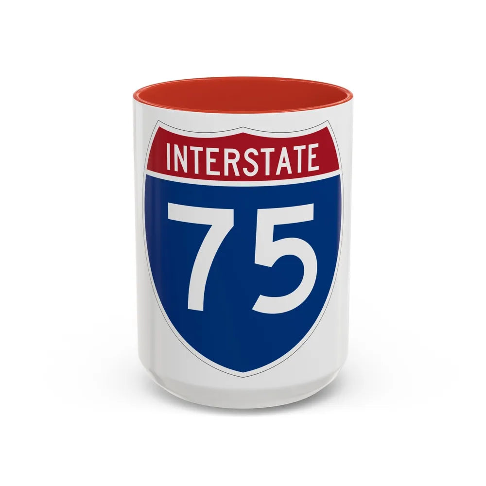 Interstate 75 (U.S. Highways) Accent Coffee Mug-15oz-Red-Go Mug Yourself