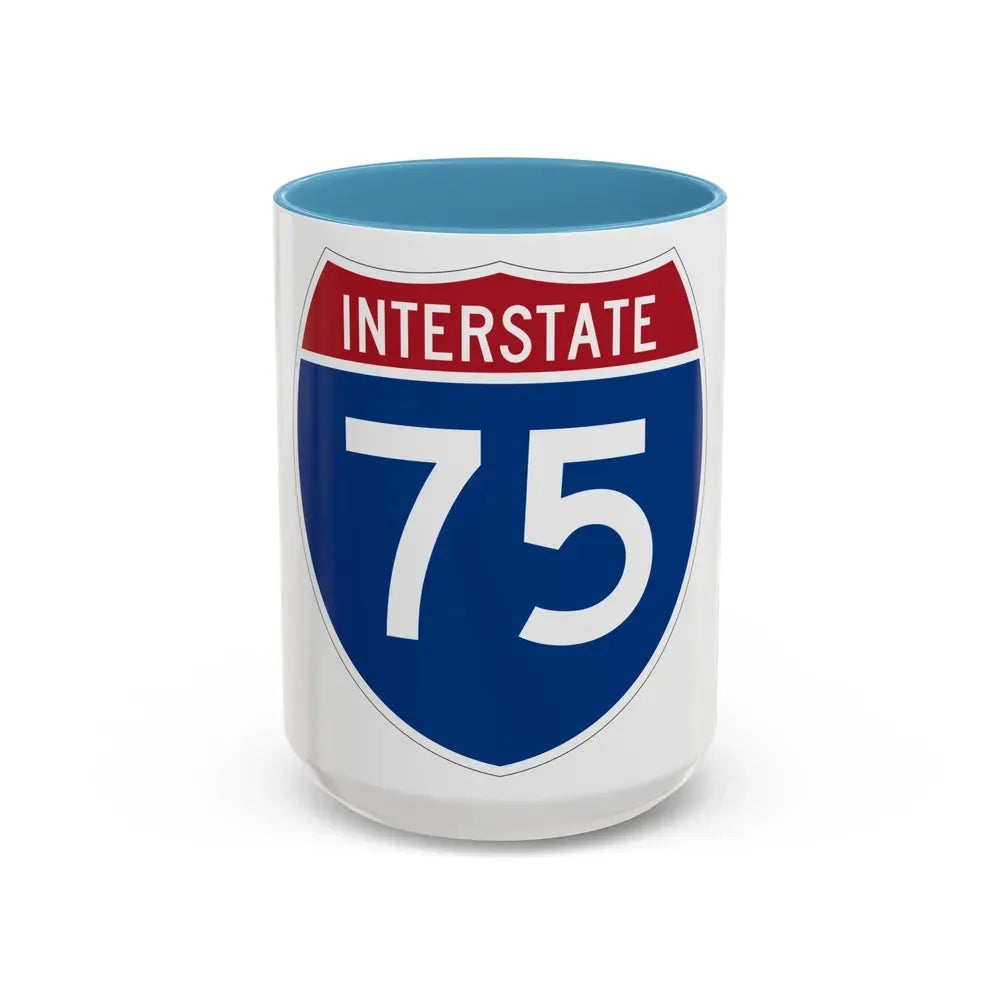 Interstate 75 (U.S. Highways) Accent Coffee Mug 15oz Light Blue - Go Mug Yourself