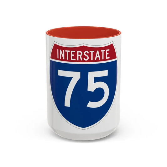 Interstate 75 (U.S. Highways) Accent Coffee Mug 15oz Red - Go Mug Yourself