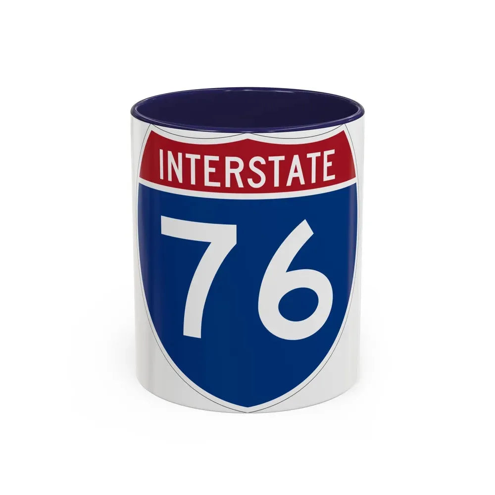Interstate 76 Colorado Nebraska (U.S. Highways) Accent Coffee Mug 11oz Navy - Go Mug Yourself