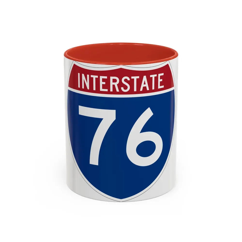 Interstate 76 Colorado Nebraska (U.S. Highways) Accent Coffee Mug 11oz Red - Go Mug Yourself