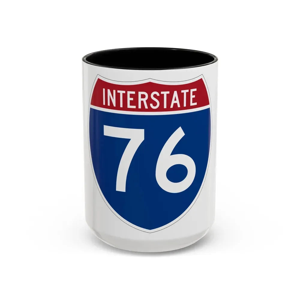 Interstate 76 Colorado Nebraska (U.S. Highways) Accent Coffee Mug 15oz Black - Go Mug Yourself