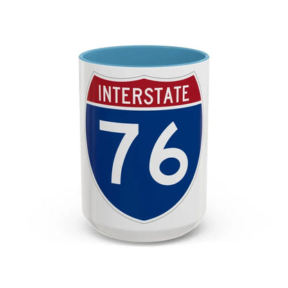 Interstate 76 Colorado Nebraska (U.S. Highways) Accent Coffee Mug 15oz Light Blue - Go Mug Yourself