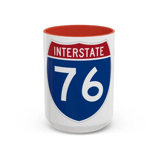Interstate 76 Colorado Nebraska (U.S. Highways) Accent Coffee Mug 15oz Red - Go Mug Yourself