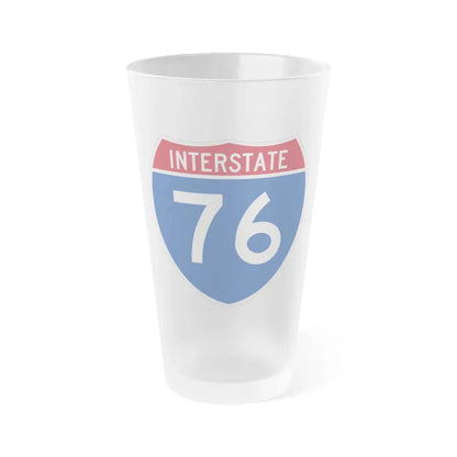Interstate 76 Colorado Nebraska (U.S. Highways) Frosted Pint Glass 16oz 16oz Frosted - Go Mug Yourself