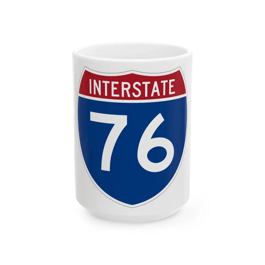 Interstate 76 Colorado Nebraska (U.S. Highways) White Coffee Mug 15oz - Go Mug Yourself