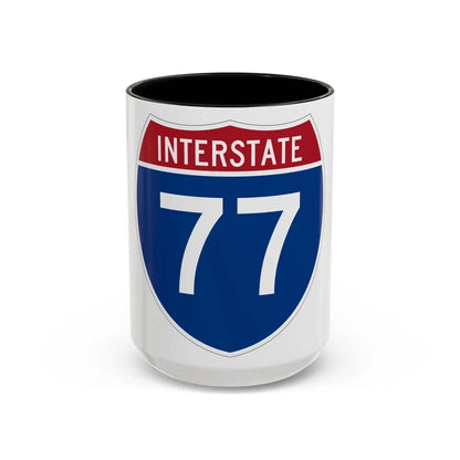 Interstate 77 (U.S. Highways) Accent Coffee Mug-15oz-Black-Go Mug Yourself